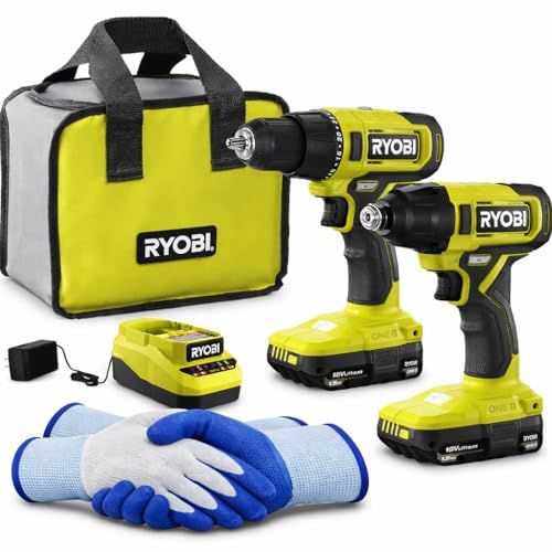 Ryobi 18V drill and impact starter kit